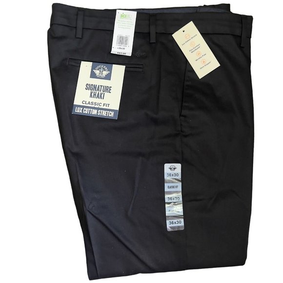 Men Formal Dress Black Dockers  Khaki Signature ClassicFit 36x30 - Picture 1 of 8